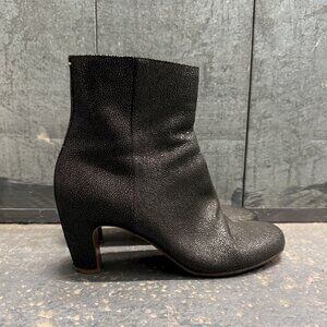 MAISON MARGIELA black textured leather ankle boots booties